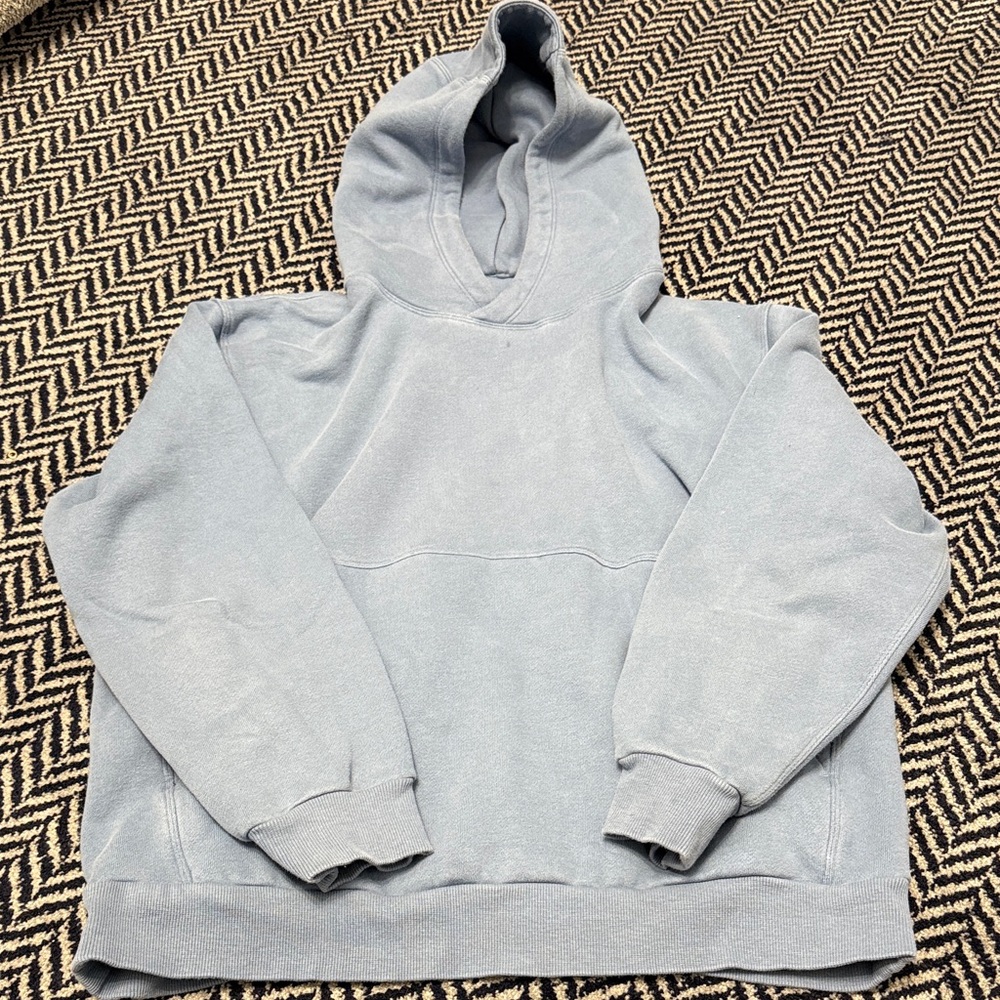 Lululemon Blue Men's Hooded Sweatshirt- size small- no tag - tinyyyy stain